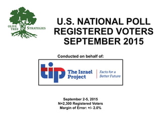 Conducted on behalf of:
U.S. NATIONAL POLL
REGISTERED VOTERS
SEPTEMBER 2015
September 2-5, 2015
N=2,300 Registered Voters
Margin of Error: +/- 2.0%
 
