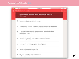 Research on Millenials > link
 