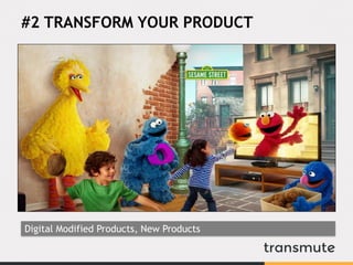 #2 TRANSFORM YOUR PRODUCT
Digital Modified Products, New Products
 