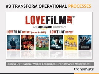 #3 TRANSFORM OPERATIONAL PROCESSES
Process Digitisation, Worker Enablement, Performance Management
 