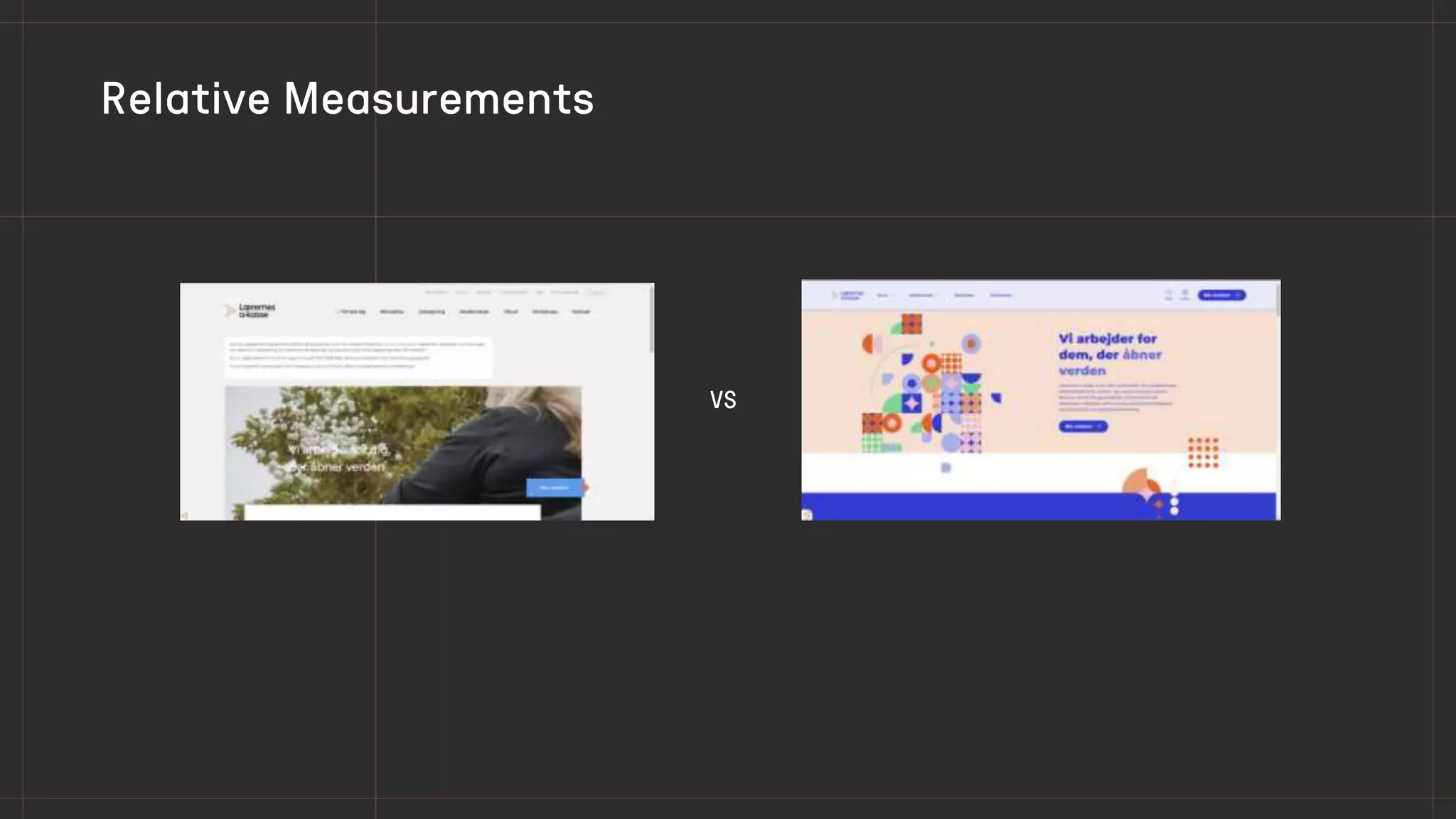Relative Measurements
VS
 