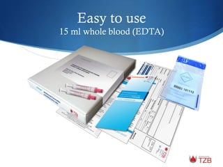 Easy to use
15 ml whole blood (EDTA)
 