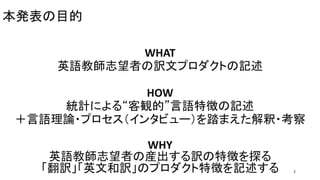 150914英語教師志望者の「翻訳」と「英文和訳」：プロダクトとプロセス