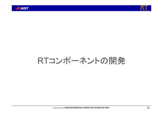 RTコンポーネントの開発
28
 