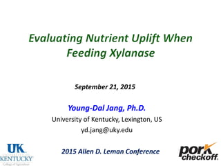 Young-Dal Jang, Ph.D.
University of Kentucky, Lexington, US
yd.jang@uky.edu
September 21, 2015
2015 Allen D. Leman Conference
 