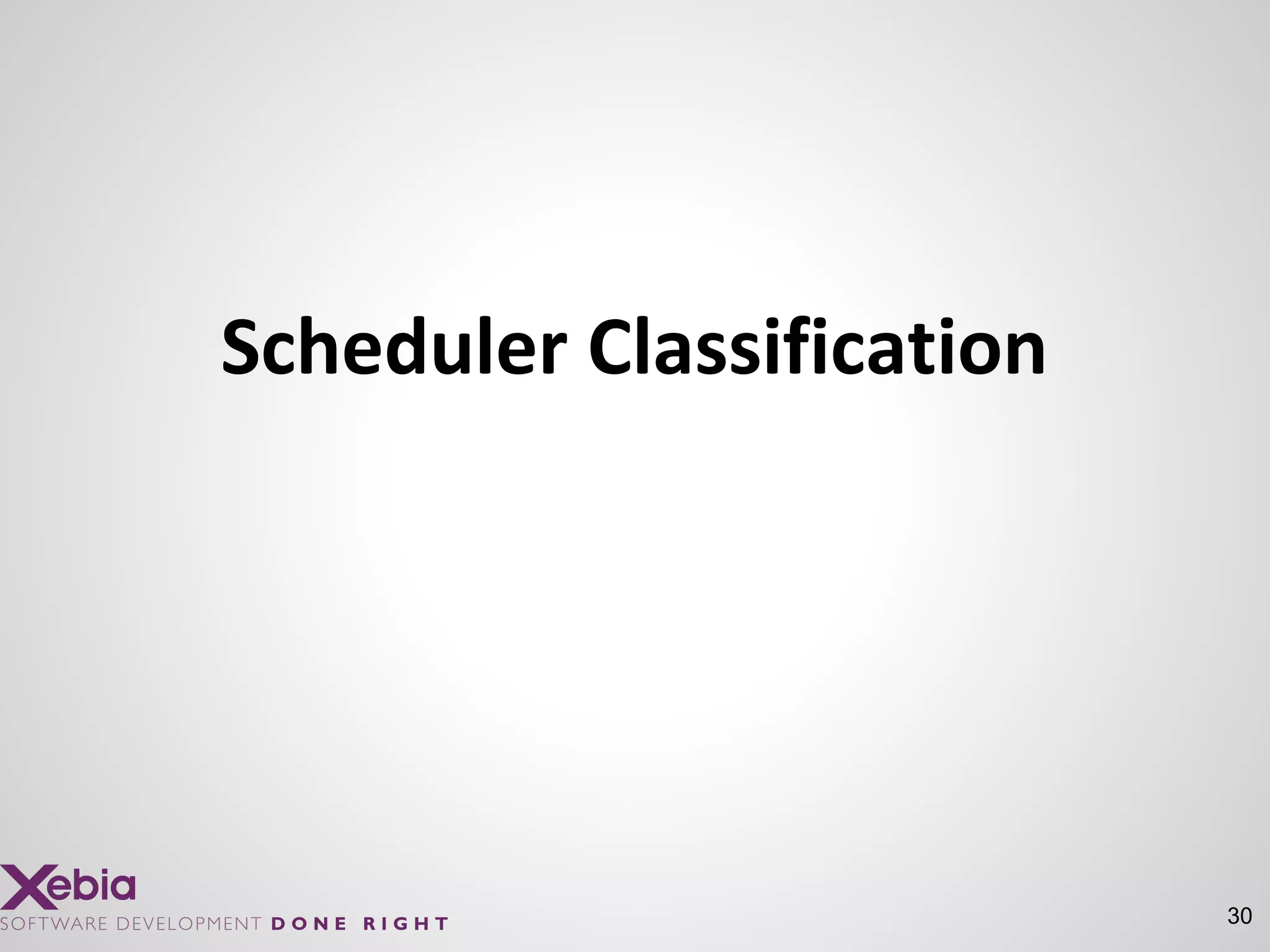 30
Scheduler Classification
 