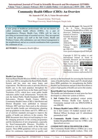 Cho Guidelines.pdf Community Health Officer CHO An Overview | PDF