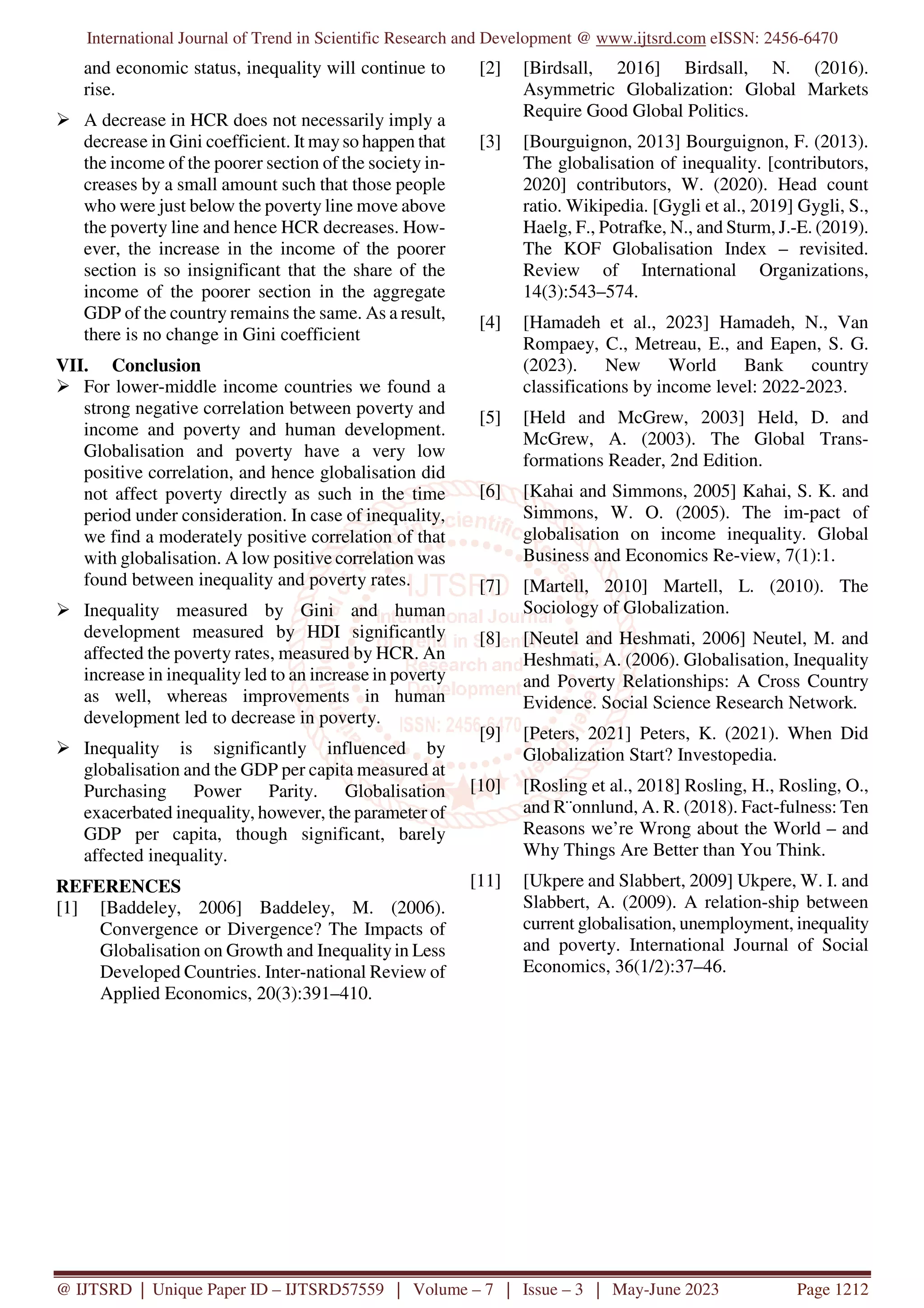 Globalisation and its Impact on Poverty and Inequality Case Study of ...