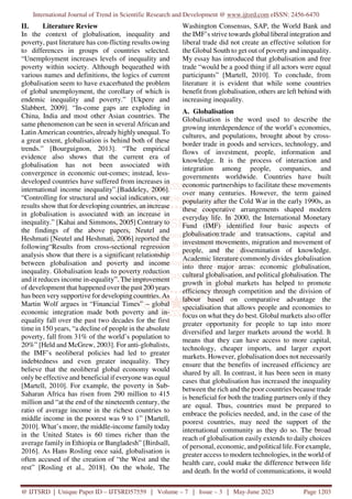 Globalisation and its Impact on Poverty and Inequality Case Study of ...