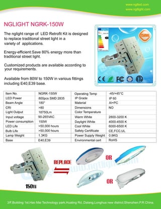 150W LED Retrofit Kits