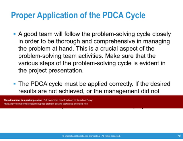 PDCA Problem Solving Technique & Tools | PDF | Business | Business and ...