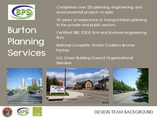 Completed over 120 planning, engineering, and
environmental projects to-date
50 years of experience in transportation plan...