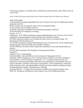 Test Bank for Olds Maternal Newborn Nursing and Womens Health Across ...