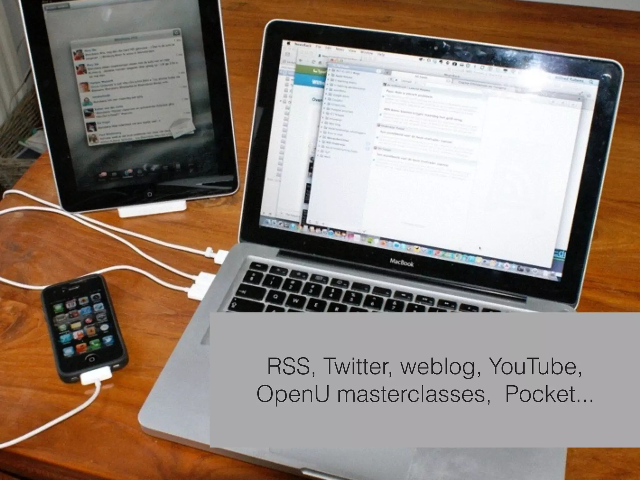 En nu...
RSS, Twitter, weblog, YouTube,
OpenU masterclasses, Pocket...
 