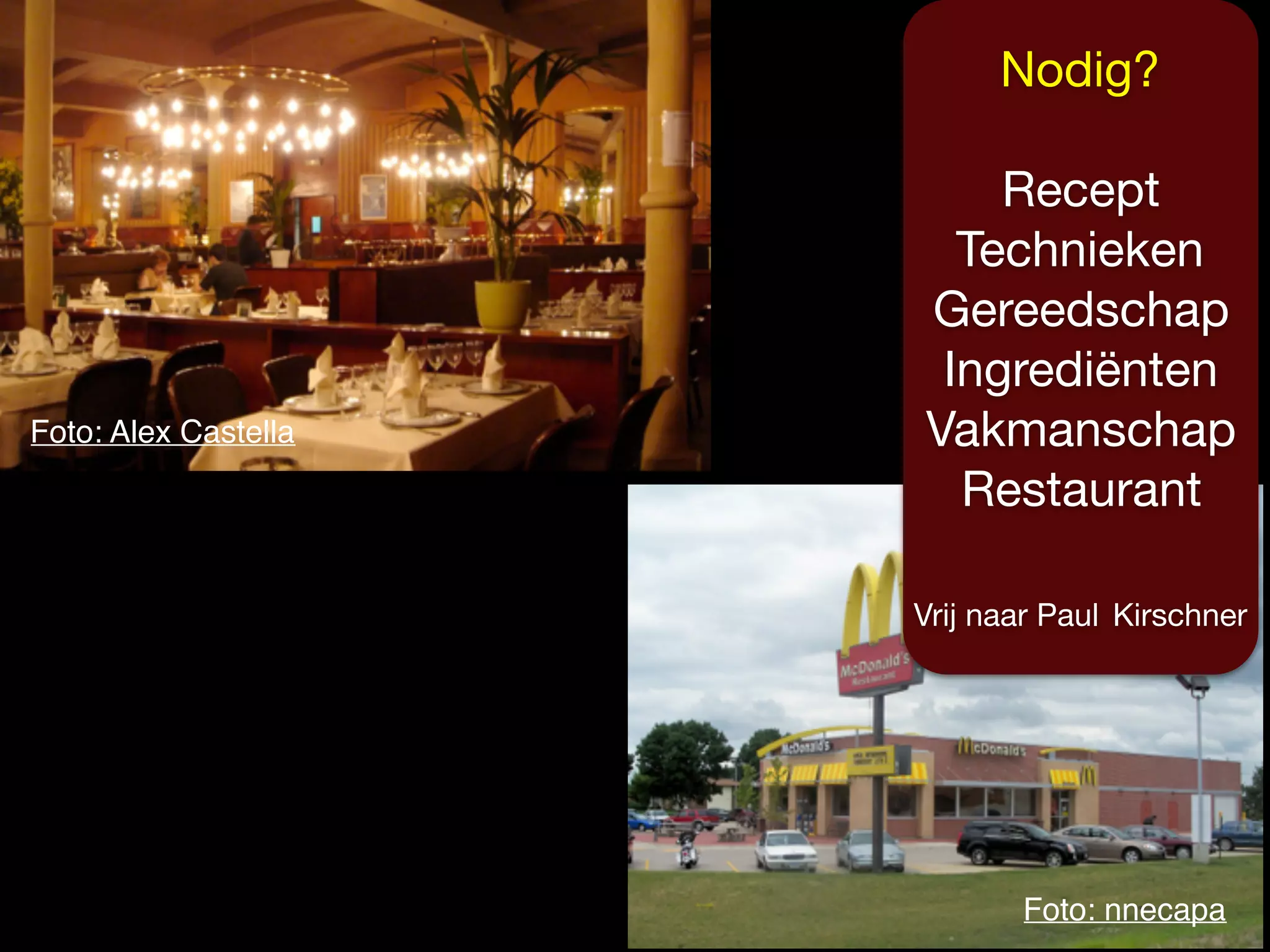 Foto: Alex Castella
Foto: nnecapa
Nodig?

Recept

Technieken

Gereedschap

Ingrediënten

Vakmanschap

Restaurant

Vrij naar Paul Kirschner
 