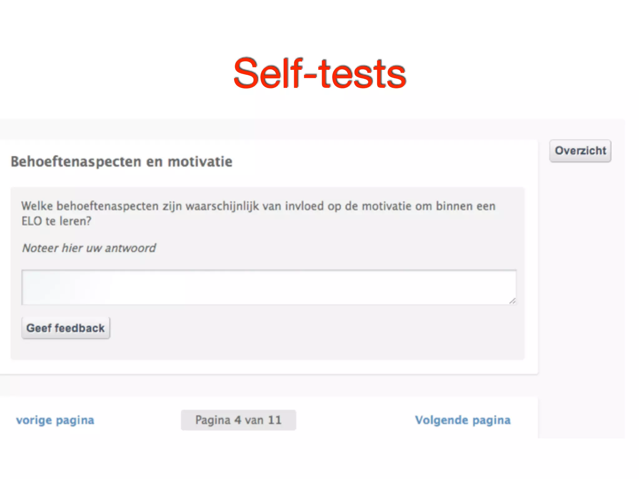 Self-tests
 
