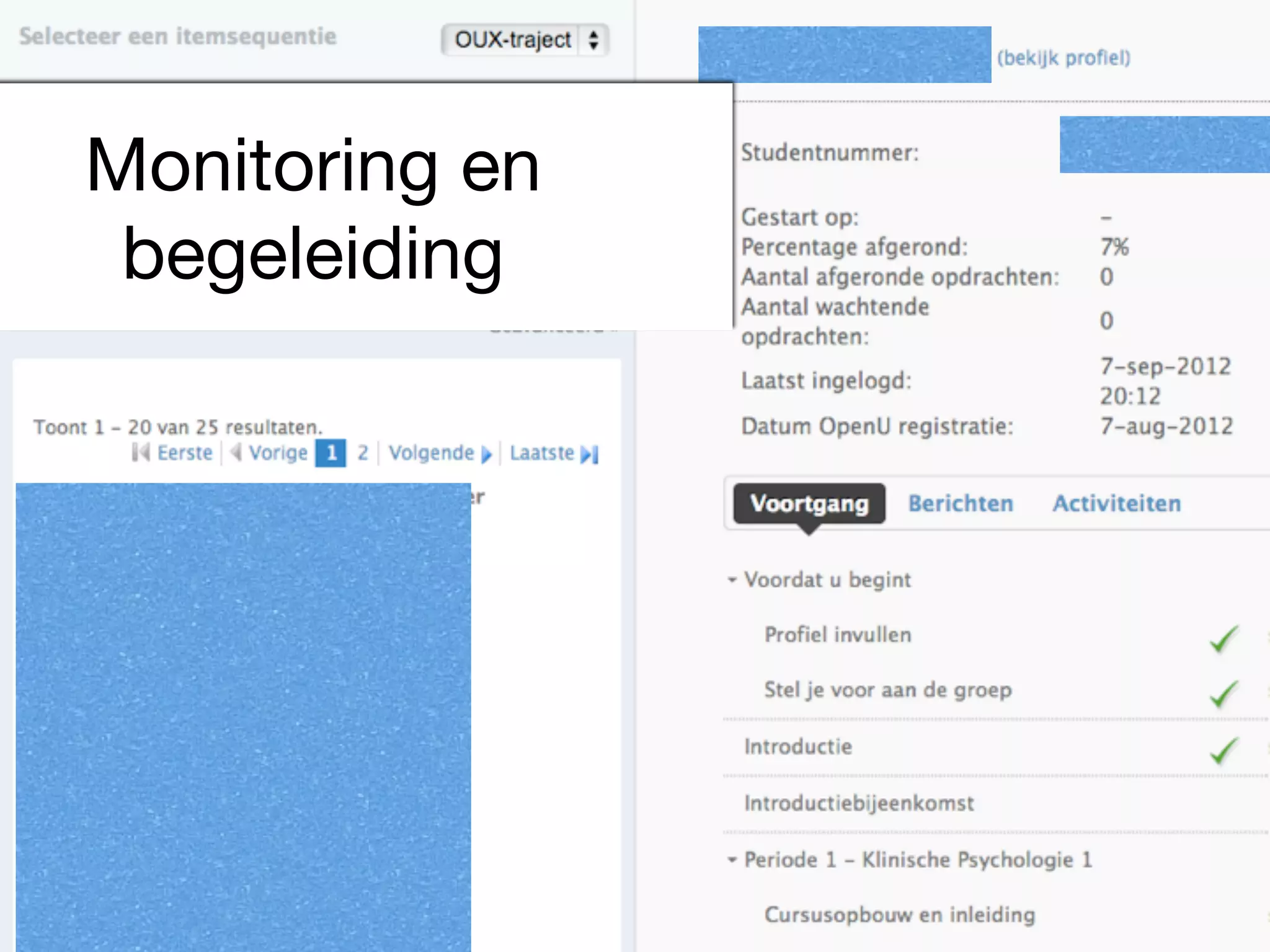 Monitoring en
begeleiding
 