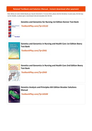 Comprehensive Guide to Genetics and Genomics for Nursing Professionals ...