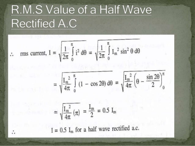 rms value average value