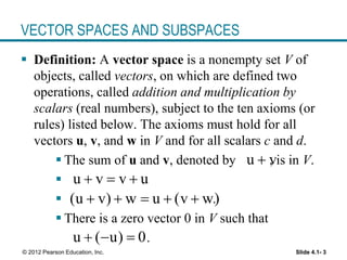 vector space and subspace | PPTX | Programming Languages | Computing