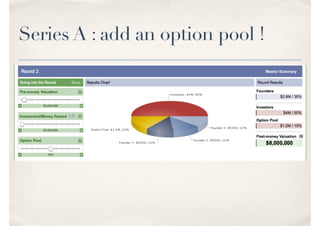 Series A : add an option pool !
 