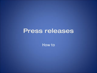 Press releases How to promote your FIRST Team 
