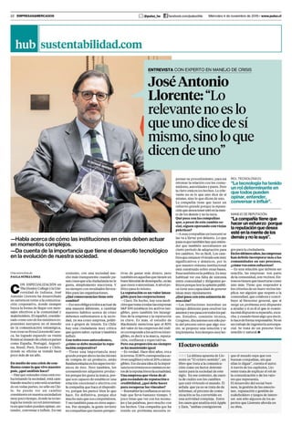 Entrevista a José Antonio Llorente en Pulso