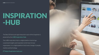 UNDERSTAND TODAY. SHAPE TOMORROW.
INSPIRATION
-HUB
INSPIRATION-HUB
3
The Best Of Series and signs featured in each of the Snapshots is
powered by the LHBS Inspiration-Hub.
The LHBS Inspiration-Hub is a digital platform that brings
customized insights and inspiration to the heart of your
organization. It is a digital platform that tracks changes in people,
markets and technology.
https://inspiration-hub.com/
LHBS// SNAPSHOT: PINTEREST
 