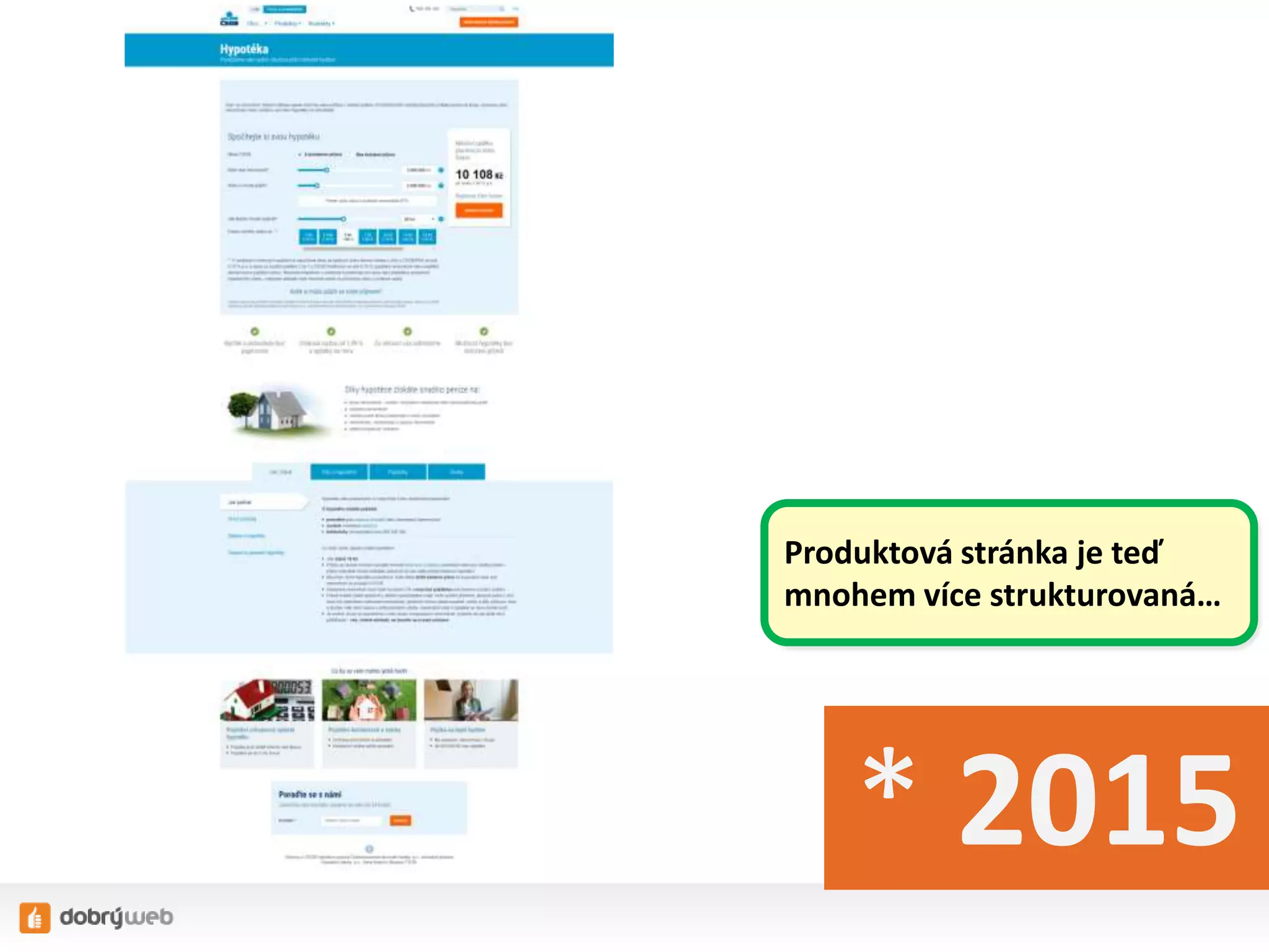* 2015
Produktová stránka je teď
mnohem více strukturovaná…
 