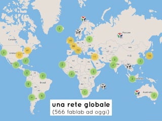 una rete globale
(566 fablab ad oggi)
 