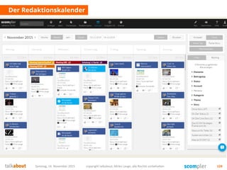 Der Redaktionskalender
Samstag, 14. November 2015 copyright talkabout, Mirko Lange, alle Rechte vorbehalten 128
 