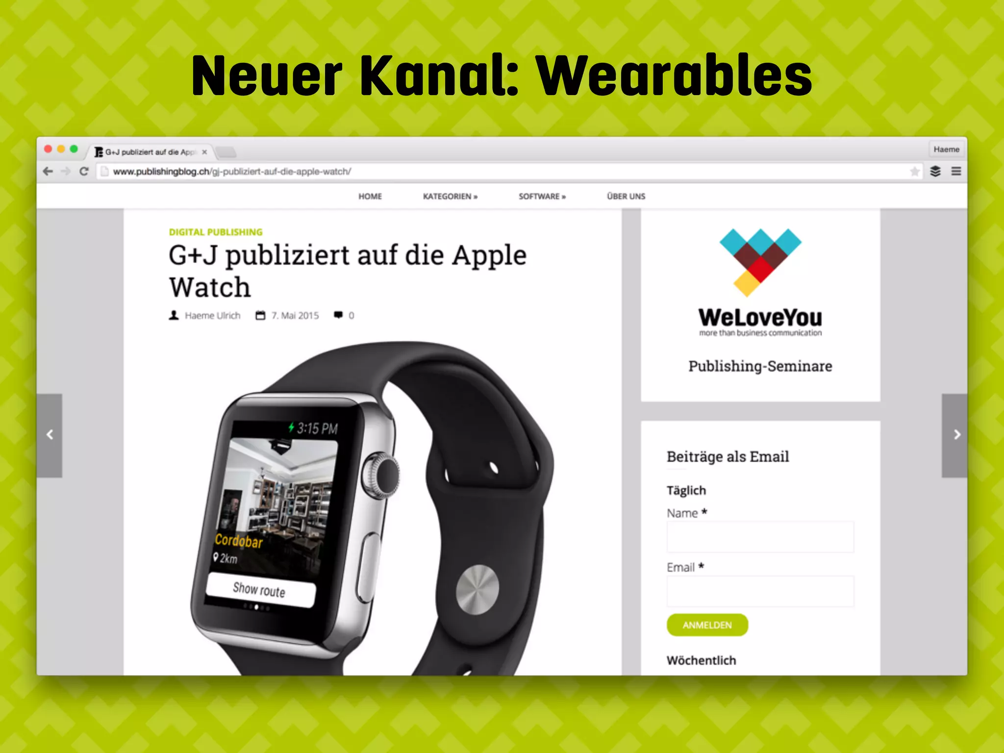 Neuer Kanal: Wearables
 