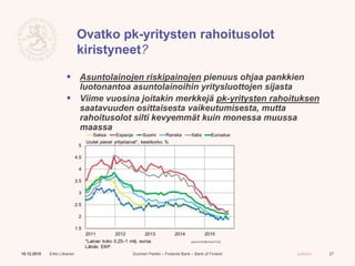 Suomen taloudesta, rahapolitiikasta ja rahoitusvakaudesta