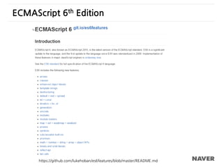 ECMAScript 6th Edition
https://github.com/lukehoban/es6features/blob/master/README.md
 