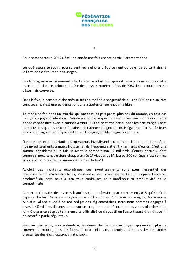 Discours des voeux 2016 de Didier Casas, Président de la FFTélécoms