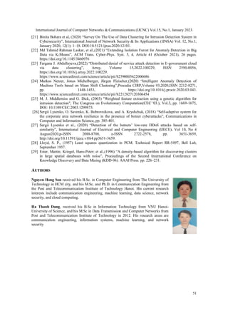 International Journal of Computer Networks & Communications (IJCNC) Vol.15, No.1, January 2023
51
[21] Binita Bohara et al...