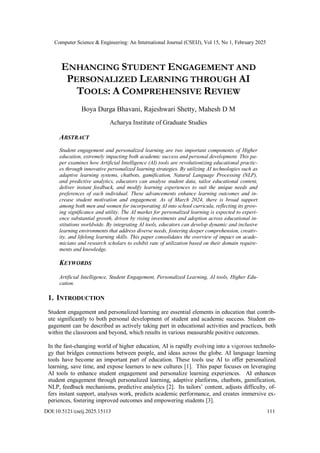 Enhancing Student Engagement and Personalized Learning through AI Tools ...