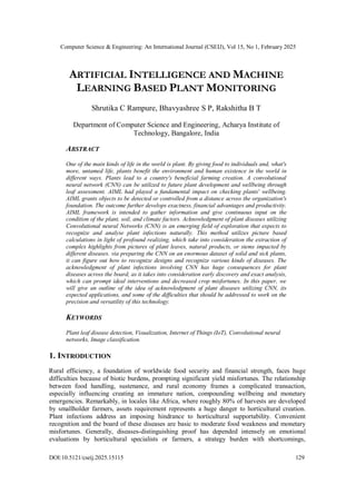 Artificial Intelligence and Machine Learning Based Plant Monitoring | PDF