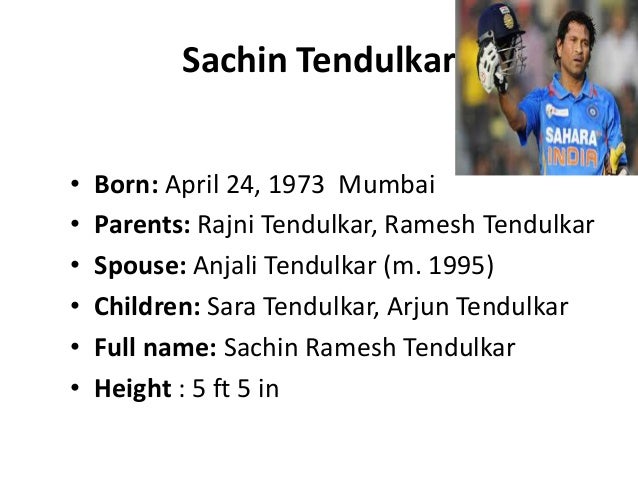 Sachin Tendulkar Biography