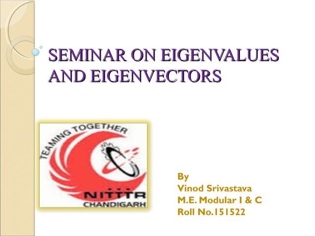 Eigenvalues and Eigenvectors | PPT | Physics | Science