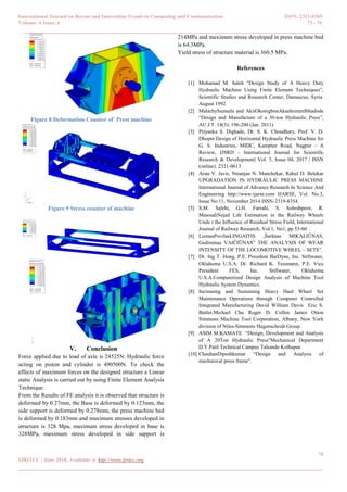 Press Machine Pdf Paper on Design and Analysis of Wheel set assembly & Disassembly ...