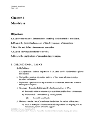 Genetics and Genomics for Nursing 1st Edition Kenner Solutions Manual | PDF