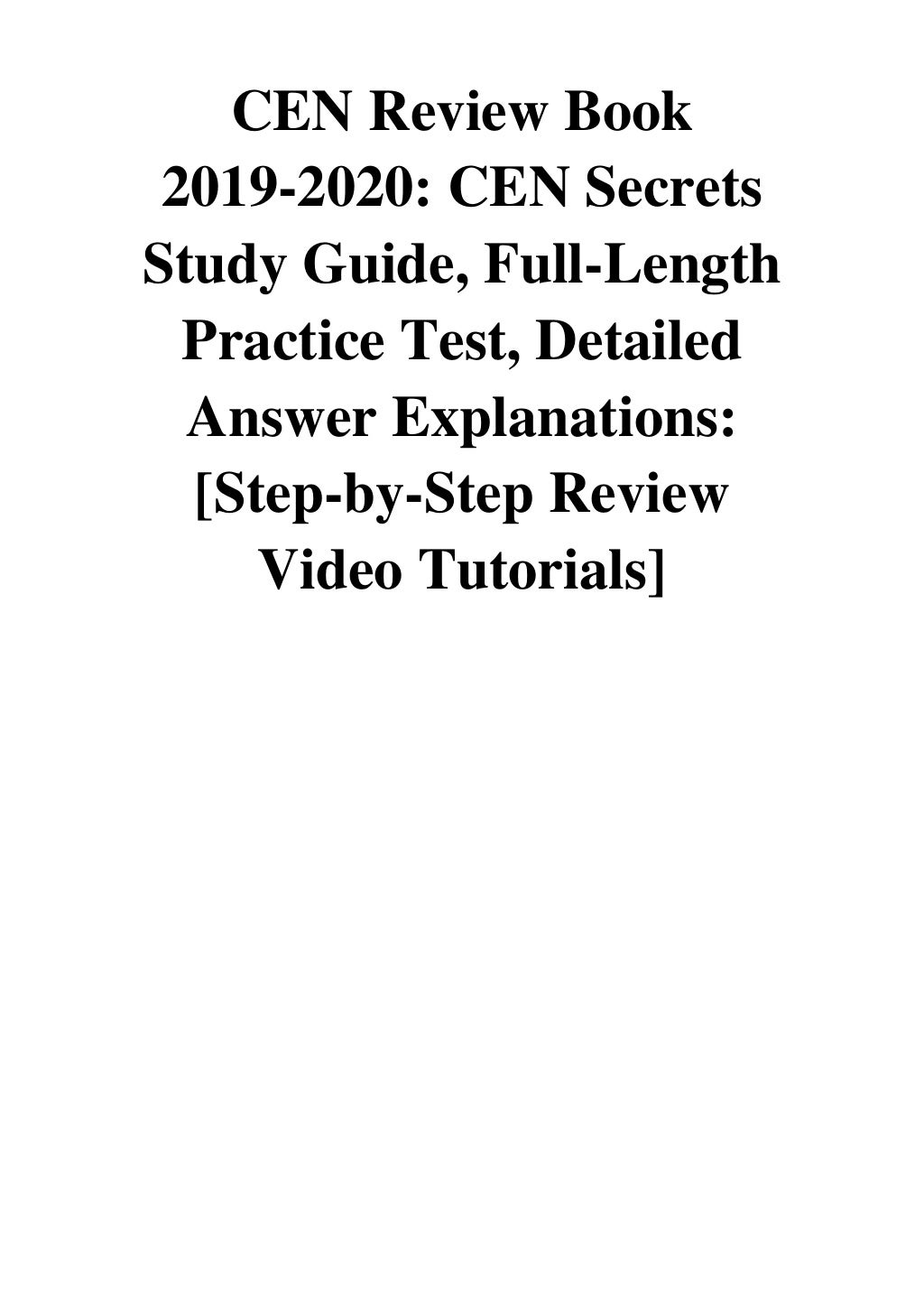 2019 Cen Review Book 2019 2020 Pdf Cen Secrets Study Guide Full Length Practice Test 2019 Cen Review Book 2019 2020 Pdf Cen Secrets Study Guide Full Length Practice Test