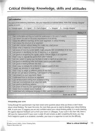Critical Thinking Skills Palgrave Study Skills New Edition Cottrell | PDF