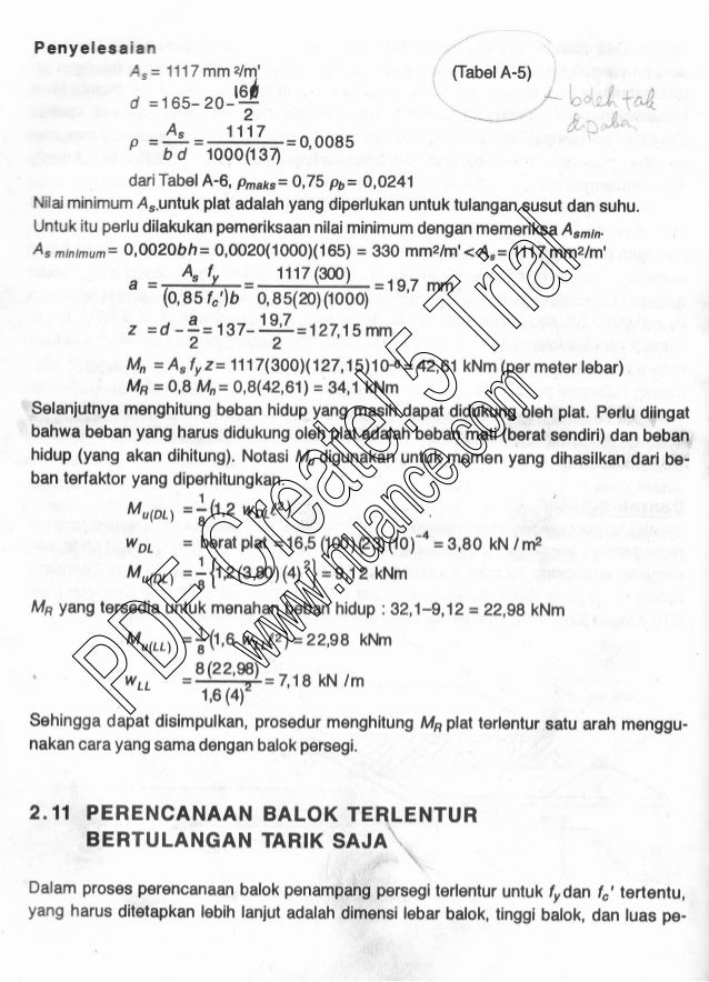 Contoh penyelesaian soal uas beton ii