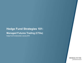 Hedge Fund Strategies 101:
Managed Futures Trading (CTAs)
Hedge Fund Fundamentals | January 2015
 