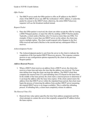 Comprehensive Guide to TCP/IP 4th Edition: DHCP and IP Address ...