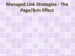 Managed Link Strategies - The
     Page/Brin Effect
 