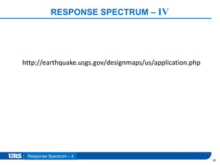 Presentation Title
RESPONSE SPECTRUM – IV
40
Response Spectrum – 4
http://earthquake.usgs.gov/designmaps/us/application.php
 