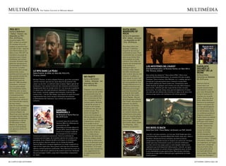 MULTIMédIa                              Par Fabien cecchini et Mélissa Idbazzi                                                                                                                                          MULTIMédIa



 Pes 2011                                                                                                                     Guita hero :
 Sortie le 30/09/2010                                                                                                         Warriors oF
 - Editeur : Konami -Jeu                                                                                                      rocK
 disponible sur PS3 -                                                                                                         Sortie le 24 septembre
 Prix : 69,99 Euros                                                                                                           2010 - Editeur : Activision
 Incontournable, PES                                                                                                          - Jeu disponible sur Wii
 2011 va faire sa rentrée !                                                                                                   - Prix : 59,95 Euros
 ce nouveau titre a été
 soignés et peaufiné avec                                                                                                     Vous rêver d’être une
 une idée en tête : apporter                                                                                                  rock star ? Libérerez
 une liberté totale au jeu.                                                                                                   le guerrier du rock qui
 Dans ce but, PES 2011 va                                                                                                     sommeille en vous ! Pour
 introduire une jauge de                                                                                                      la première fois, ce nouvel
 puissance pour chaque                                                                                                        opus du jeu guitar Hero
 footballeur permettant                                                                                                       vous propose un mode
 au joueur de placer avec                                                                                                     scénario. Pour rafler les
 précision ses passes et                                                                                                      dizaines de récompenses
 transversales et chacun                                                                                                      et de contenus à
 de ses tirs. Le ballon                                                                                                       débloquer dans ce
                                                                                                                                                              les MYstères De l’ouest                                                sherlocK
 pourra ainsi être envoyé                                                                                                     nouveau mode, relever
                                                                                                                                                              Red Dead Redemption, de Rockstar Games, sur Xbox 360 et                holMes le
 partout avec la plus          le rPG Dans la Peau                                                                            des défis intenses pour
                                                                                                                                                              PS3, 70 euros, HHHH                                                    secret De la
 extrême précision pour la     Alpha Protocol, de SEGA, sur Xbox 360, PS3 et PC,                                              aider le demi-dieu du rock
                                                                                                                                                                                                                                     reine
                               70 euros, HHHH                                                                                                                 Vous aimez les westerns ? Vous aimez gTa4 ? alors vous                 De Focus Home
 plus grande satisfaction                                                                                                     à vaincre «La Bête» et
                                                                                                 Wii PartY                                                    adorerez Red Dead Redemption, le nouveau titre des studios             Interactive sur Nintendo
 des perfectionnistes.                                                                                                        ainsi sauver le rock’n’roll !
                               Michael Thorton, le héros d’alpha Protocol, peut être considéré   Sortie le 08/10/2010                                         Rockstar ! Vous incarnez John Marston, un « cowboy spécial »           DS, 39,99 euros
 Bénéficiant aussi de                                                                                                         avec une narration signée
                               comme l’héritier spirituel de Jason Bourne (le premier rôle       - Editeur : Nintendo - Jeu                                   envoyé par le gouvernement pour restaurer la paix dans
 plus de 1 000 nouvelles                                                                                                      de l’encyclopédie du rock
                               casse-cou du film La mémoire dans la peau). agent spécial de      disponible sur Wii -                                         les vastes plaines de l’Ouest américain. chevauchez votre              Sherlock Holmes
 animations, retrouvez                                                                                                        Philippe Manœuvre et un
                               profession, il est amené à exécuter des missions extrêmement      Prix : 49,95 Euros                                           fidèle destrier et galopez sans limites vers des défis toujours        revient dans une
 tous les petits détails                                                                                                      système d’évolution des
                               dangereuses dans le monde entier. Et c’est vous qui le guiderez                                                                plus corsés, rythmés par des coups de feu et des courses-              enquête passionnante
 et mouvements subtils                                                                                                        différents personnages
                               en optant pour des spécialisations répondant à vos exigences      Préparez-vous à découvrir                                    poursuites. un mode réseau vous permet également d’inviter             spécialement conçue
 effectués avec ou sans                                                                                                       que vous incarnerez tout
                               (full contact, furtivité, gadgets électroniques, maîtrise des     un nouveau jeu de société                                    vos amis afin de réaliser des missions en ligne ou de vous tirez       pour votre Nintendo DS.
 ballon, comme les gestes                                                                                                     au long de votre quête,
                               armes à feu…) Jeu de rôle oblige, vous devrez en outre formuler   révolutionnaire avec de                                      dessus jusqu’à plus soif. ambiance old school garantie !               Partez à l’aventure et
 d’assouplissement                                                                                                            sans parler des modes
                               régulièrement des choix moraux influençant directement            80 mini-jeux additionnés                                                                                                            résolvez une nouvelle
 des joueurs, souvent                                                                                                         Partie Rapide+, Record,
                               le déroulement de l’aventure, tout comme son passionnant          pour encore plus de fous                                                                                                            affaire : le Secret de la
 révélateurs du rythme et                                                                                                     Série de groupe et Relais
                               scénario.                                                         rires ! Instigateur de ce                                                                                                           Reine. aidez Sherlock
 de l’intensité des matchs                                                                                                    Star Power, vous pourrez
                                                                                                 nouveau genre, Nintendo                                                                                                             Holmes et le professeur
 de haut niveau.                                                                                                              éprouver vos talents
                                                                                                 a décidé de secouer le                                                                                                              Watson à récupérer les
 avec de nouvelles licences                                                                                                   de rockers. En famille,
                                                                                                 cocotier et de changer                                                                                                              archives généalogiques
 ajouter au jeu, compter                                                                                                      entre amis, pour une
                                                                                                 la définition des jeux de                                                                                                           de la Reine Victoria qui
 désormais des équipes                                        saMurai                            société virtuels. Plus
                                                                                                                              après-midi, une soirée,
                                                                                                                                                                                                                                     ont été dérobées. Outre
 comme le Bayern de                                           Warriors 3                         besoin de regarder à
                                                                                                                              un moment intense, vous
                                                                                                                                                                                                                                     les nombreux puzzles et
 Munich qui vient rejoindre                                   De Nintendo et Tecmo Koei sur                                   enflammerez votre salon
                                                                                                 l’écran tout le temps, la                                                                                                           énigmes à résoudre, il
 la longue liste des clubs                                    Wii, 49,99 euros                                                avec une nouvelle playlist
                                                                                                 Wiimote devient un mini-                                                                                                            faudra mettre vos talents
 européens officiellement                                                                                                     décapante : Deep Purple,
                                                                                                 jeu en elle-même : bombe                                                                                                            d’apprenti enquêteur à
 enregistrés au côté du                                         Le nouvel opus de la série des                                alice cooper, Slipknot,
                                                                                                 à désamorcer, animal                                                                                                                profit pour venir à bout
 Fc Barcelone, le Real                                          Samurai Warriors débarque en                                  Dire Straits, Muse, Queen,
                                                                                                 de la jungle ou de la                                                                                                               de cette passionnante
 Madrid, la Juventus ou                                         exclusivité sur Wii.                                          The Offspring… alors
                                                                                                 ferme ou encore véritable                                                                                                           enquête. Explorez les
 encore l’Inter de Milan.                                                                                                     préparez vos guitares !
 Les garçons, sortez vos
                                                                Disponible en Europe depuis le   trésor à cacher, l’action                                    biG boss is bacK                                                       environs de Londres,
                                                                28 mai 2010, Samurai Warriors    se déplace de votre télé                                     Metal Gear Solid : Peace Walker, de Konami, sur PSP, HHHH              trouvez les indices
 manettes !                                                     3 jouit d’un nouveau mode de     à votre salon. grâce à                                                                                                              cachés, et récoltez
                                                                jeu innovant et d’un scénario    ses 13 modes de jeu                                          une fois n’est pas coutume, ce n’est pas Solid Snake que vous          les témoignages de
                               totalement original et surprenant. Outre la multitude de          différents, Wii Party sait                                   incarnerez dans ce nouveau Metal gear Solid, mais son « aïeul »        nombreux personnages
                               nouveaux personnages, de nouvelles options de combat et de        pimenter chaque soirée                                       Big Boss. genèse de forces militaires secrètes et autres               hauts en couleur ! chaque
                               gameplay, le jeu dispose de défis techniques et stratégiques      en famille ou entre amis,                                    conspirations figurent encore et toujours au centre de l’intrigue,     information collectée a
                               que les joueurs devront relever sur le champ de bataille.         tout en se déroulant aussi                                   tandis que vous continuerez à jouer la carte de l’infiltration.        son importance, et il vous
                               Samurai Warriors 3 propose également un mode coopératif en        bien devant que derrière                                     Les fans seront aux anges grâce à cette épopée inédite aussi           faudra tenir compte de
                               ligne et hors ligne pour deux joueurs ainsi que de nombreuses     le téléviseur, et le mode                                    captivante que techniquement éblouissante. cela dit, cet opus          chacune d’entre elles
                               options communautaires améliorées. Vous découvrirez aussi un      Jeux de salon transforme                                     portable nécessite un certain temps d’adaptation pour se faire         lors des points clés et
                               nouveau mode de jeu spécial où les joueurs pourront manipuler     votre appartement en                                         à une maniabilité un peu particulière. Rien de bien méchant,           tournants décisifs de
                               des personnages inédits, jusqu’alors disponibles uniquement       un gigantesque terrain                                       surtout au vu des efforts effectués pour agrémenter le mode            votre enquête. Prêt à vous
                               au Japon.                                                         de jeu !                                                     multi-joueurs !                                                        creuser les méninges ?


24 / caMPuS Mag SEPTEMBRE                                                                                                                                                                                                          SEPTEMBRE caMPuS Mag / 25
 